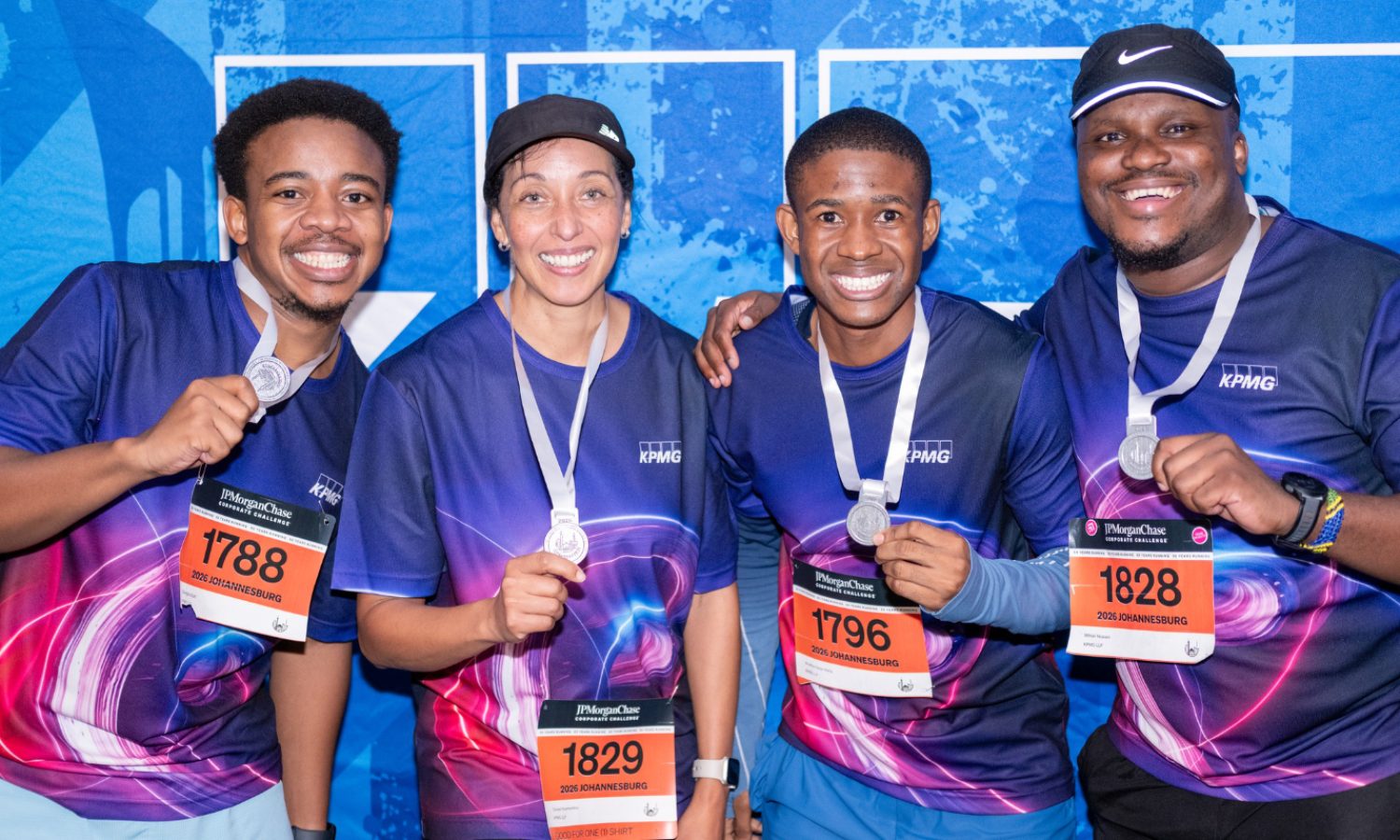 2026 JPMorganChase Corporate Challenge Joburg: team celebrating with medals