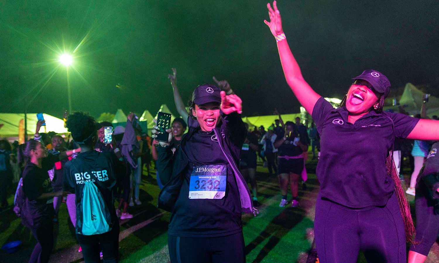 J.P. Morgan Corporate Challenge Johannesburg: participant celebrating at the after-party