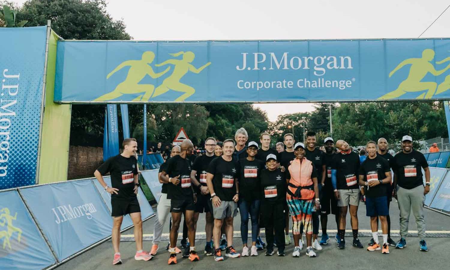 J.P. Morgan Corporate Challenge Johannesburg: team at the start arch