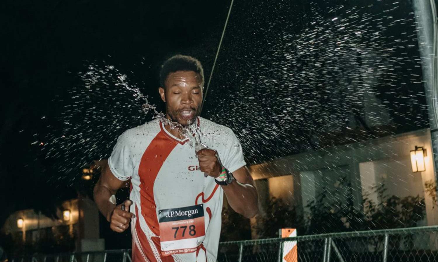 J.P. Morgan Corporate Challenge Johannesburg: runner on the course at night