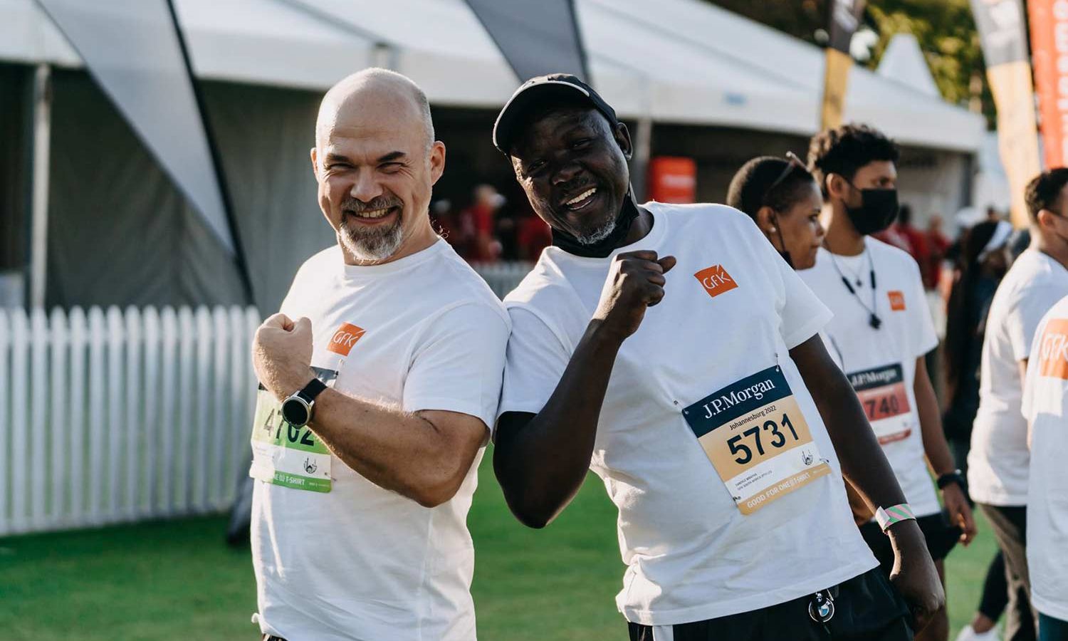 J.P. Morgan Corporate Challenge Johannesburg: colleagues with their medals